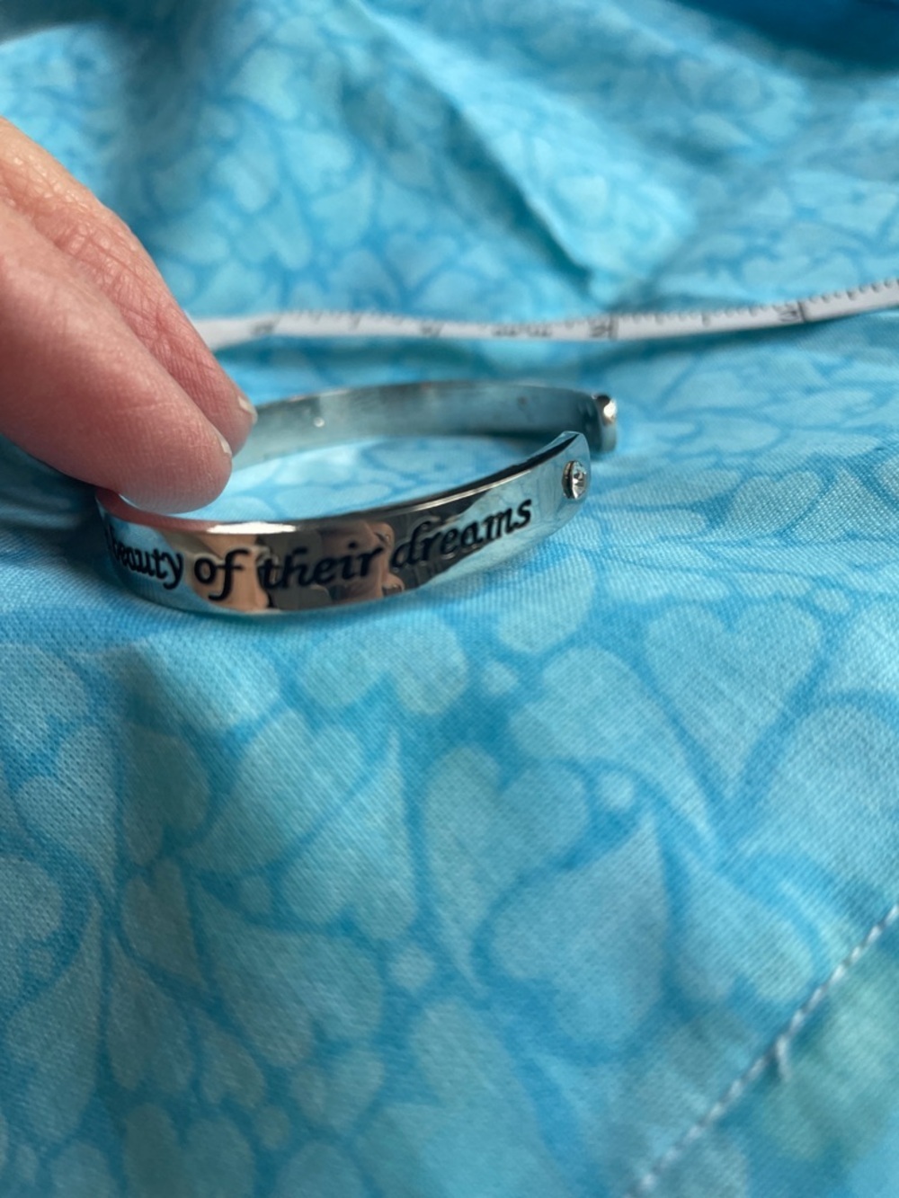 BELIEVE Inscription Silver Inspirational Cuff Bracelet - Picture 8 of 9